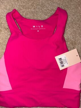 WILO Women's Hot Pink & Light Pink Sports Bra